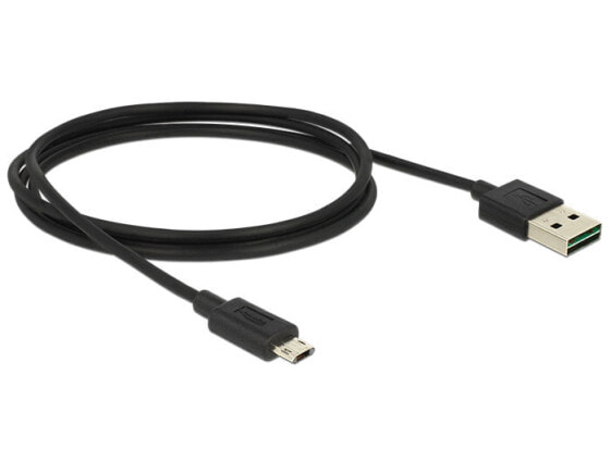 Delock 83844 - 1 m - USB A - Micro-USB B - USB 2.0 - 480 Mbit/s - Black