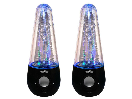 beFree Sound Bluetooth LED Dancing Water Multimedia Speakers - Black