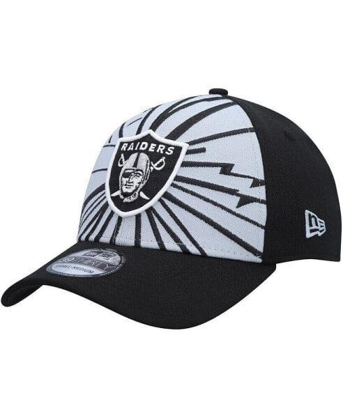 Men's Gray, Black Las Vegas Raiders Shattered 39THIRTY Flex Hat