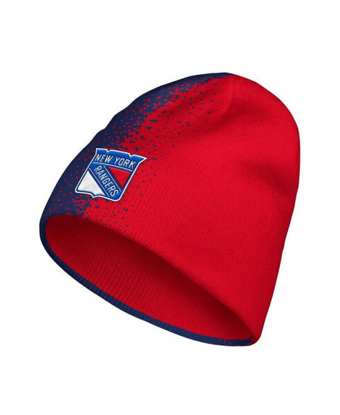 Men's Blue, Red New York Rangers Split Knit Hat
