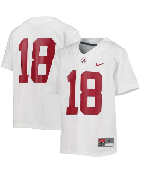 Футболка для малышей Nike Big Boys #18 белая с красным Alabama Crimson Tide