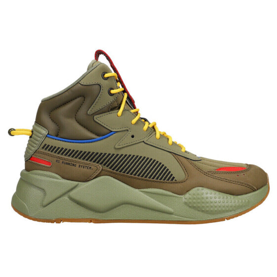 Puma RsX Mid C Militia Lace Up Mens Green Sneakers Casual Shoes 380422-01
