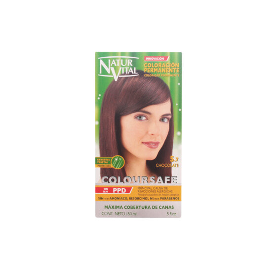 Natur Vital ColourSafe Permanent Hair Color No. 5,7 Chocolate Перманентная краска для волос без аммиака, оттенок шоколадный 150 мл