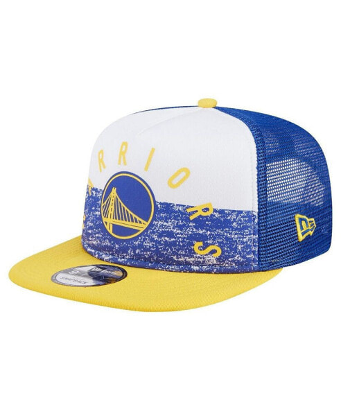 Men's Royal Golden State Warriors Arch A-Frame Trucker 9FIFTY Snapback Hat