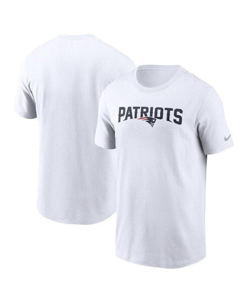 Men's White New England Patriots Primetime Wordmark Essential T-Shirt