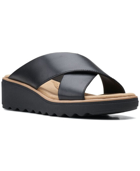 Women's Jillian Gem Crisscross Slip-On Wedge Sandals