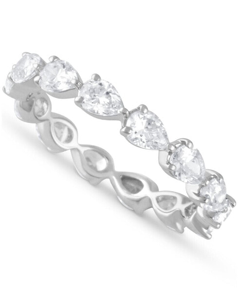 Кольцо Macy's Diamond Pear Eternity Band in 14k White Gold