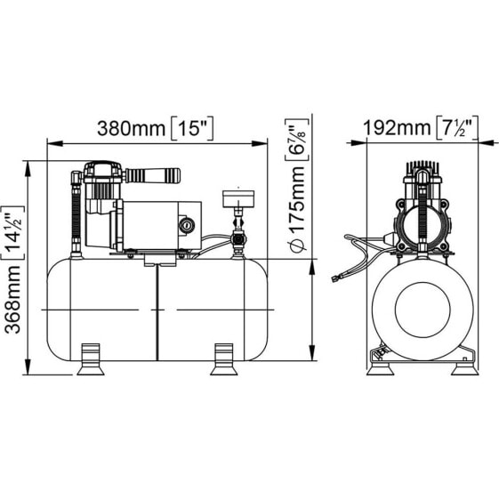 MARCO 240W 24V 47l/min Electrocompressor