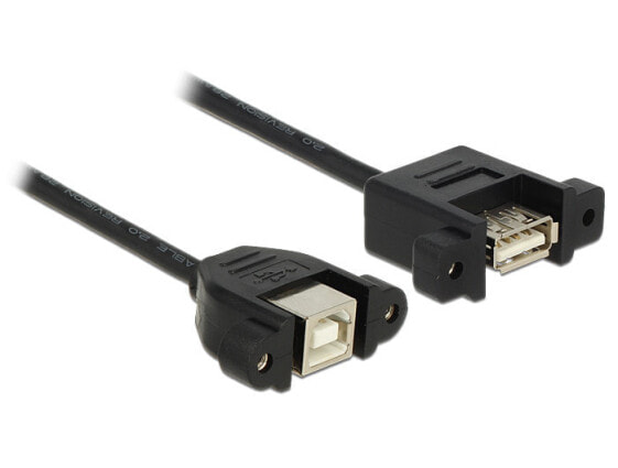 Delock 1m USB 2.0-A/USB 2.0-B - 1 m - USB A - USB B - USB 2.0 - Female/Female - Black