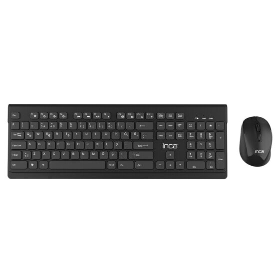 INCA IWS-519 - Full-size (100%) - RF Wireless - QWERTY - Black - Mouse included