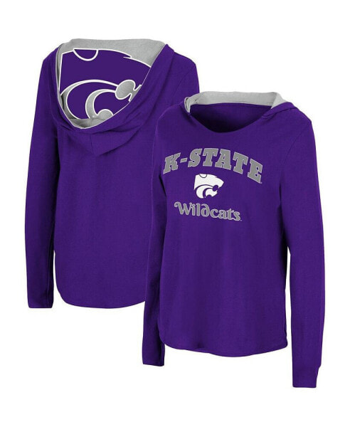 Women's Purple Kansas State Wildcats Catalina Hoodie Long Sleeve T-shirt