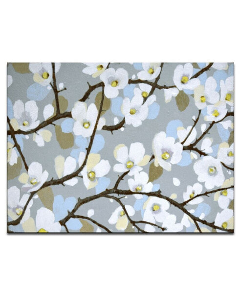 'Dogwood Meadow' Floral Canvas Wall Art, 20x30"