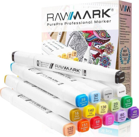 rawmark Pro markery alkoholowe purePRO 16 kolorów Pastel