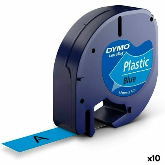 Ламинированная лента для фломастеров Dymo 91205 12 mm LetraTag® Чёрный Синий (10 штук)