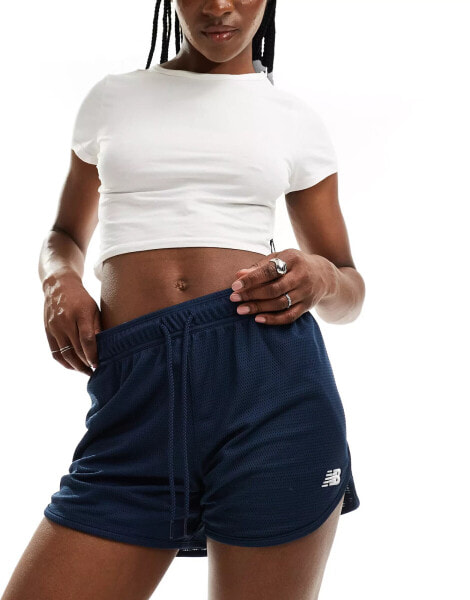 New Balance Athletics mesh shorts in navy