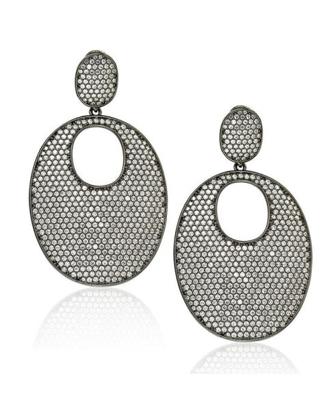 Серьги Suzy Levian Pave Oval Disk