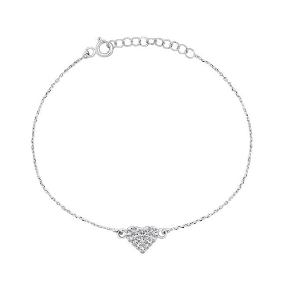 Romantic bracelet made of white gold with a heart BR11aAUW