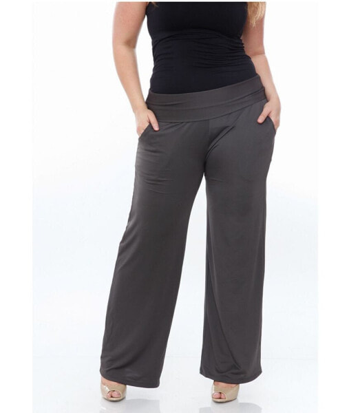 Plus Size Solid Palazzo Pants