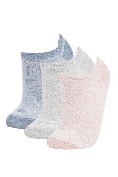 Kadın Çok Renkli Desenli 3'Lü Patik Çorap V5126AZ21AU