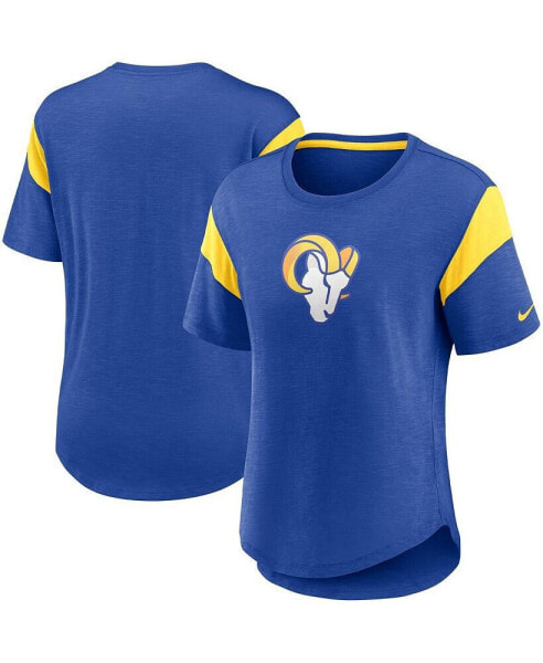 Women's Heather Royal Los Angeles Rams Primary Logo Fashion Top