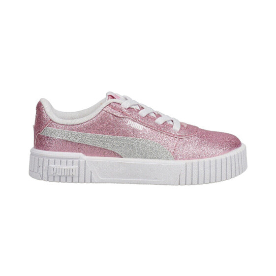 Puma Carina 2.0 Glitter Lace Up Toddler Girls Pink Sneakers Casual Shoes 391413