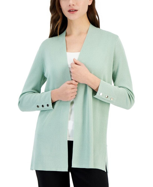 Women's Carmel Open-Front Buttoned-Cuff Cardigan