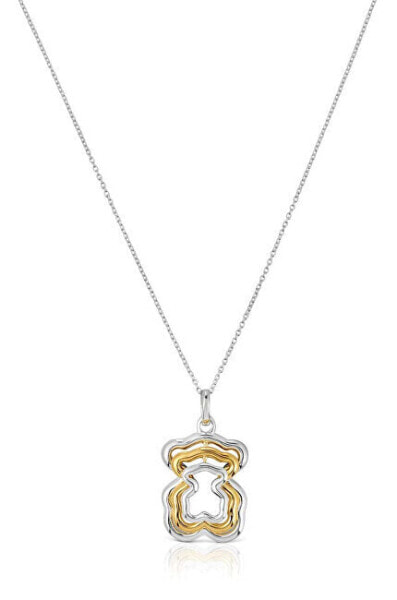 Charming silver necklace with bicolor pendant 1004018200 (chain, pendant)