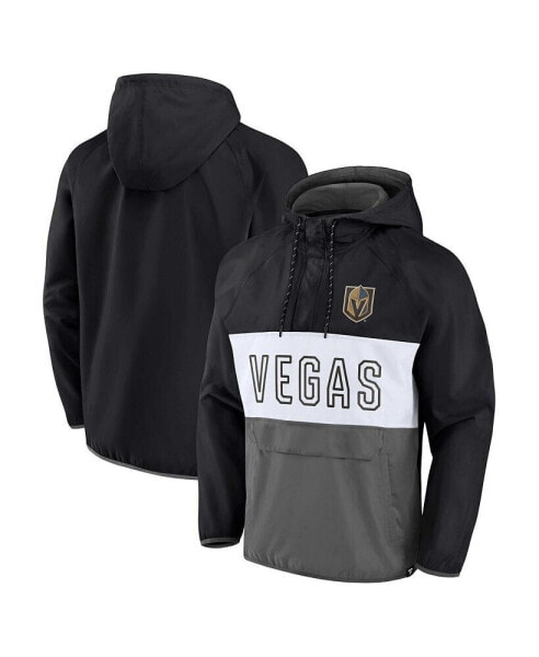 Куртка мужская Fanatics Vegas Golden Knights черно-серая Holy Anorak Hoodie Quarter-Zip