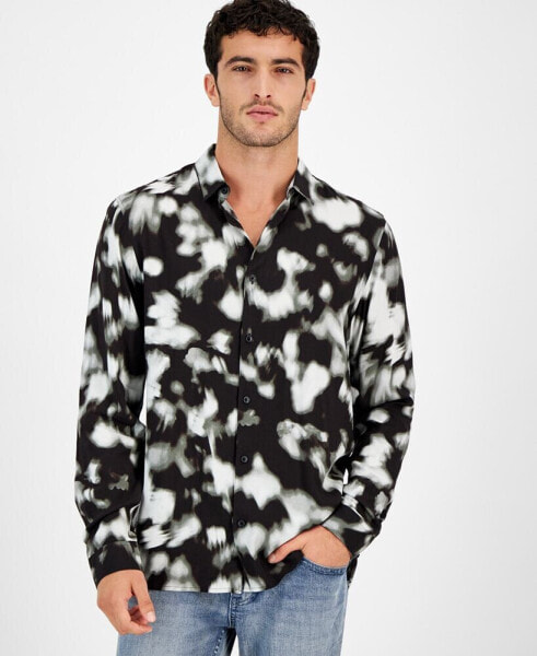 Men's Ethereal Long Sleeve Button-Front Camp Shirt, Created for Macy's