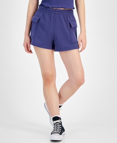 Juniors' High-Rise Cargo Shorts