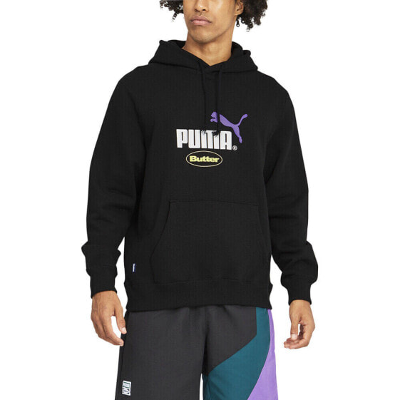 Puma Pullover Hoodie X Butter Goods Mens Black Casual Outerwear 532438-01