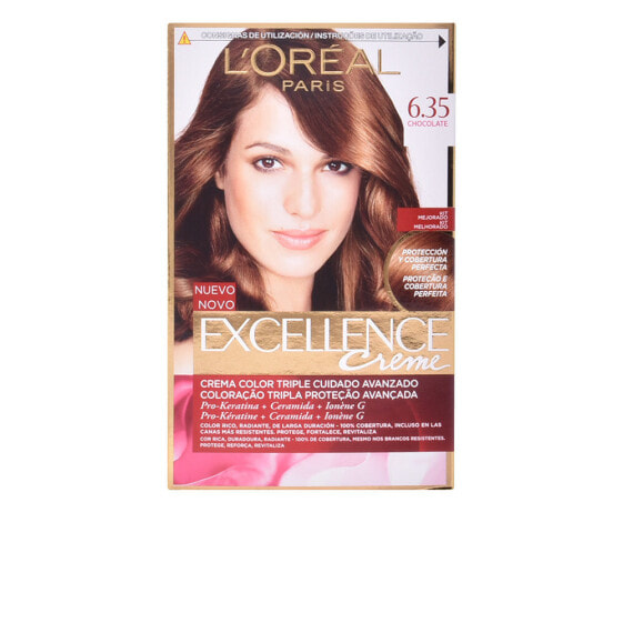 Loreal Paris Excellence Creme Tinte No.6.35 Chocolate  Укрепляющая крем-краска для волос, оттенок шоколадный