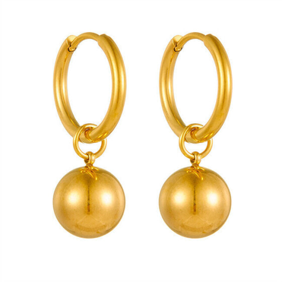 Stylish gold-plated earrings with balls