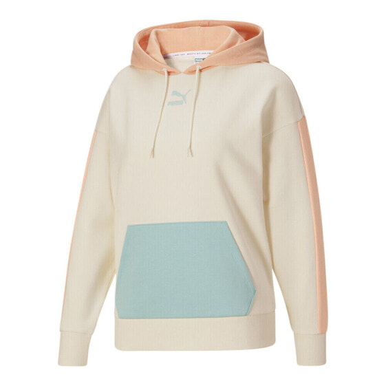 Puma Clsx Pop Pullover Hoodie Womens Off White Casual Outerwear 534360-02