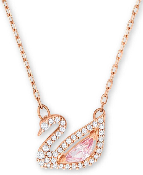 Swarovski rose Gold-Tone Crystal Swan Pendant Necklace, 14-7/8" + 2" extender