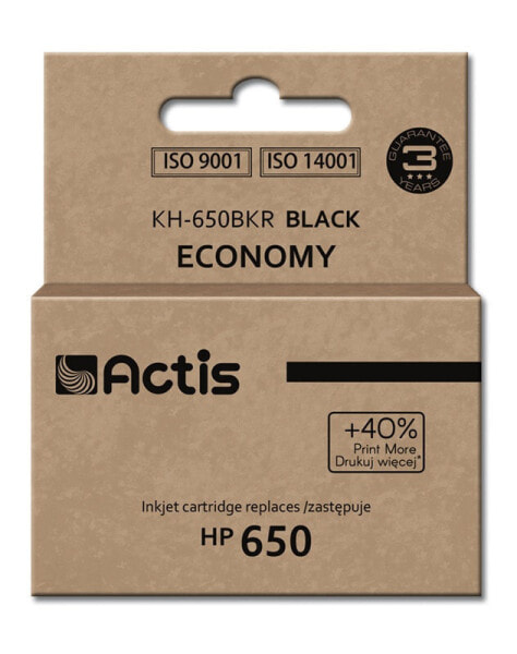 Actis KH-650BKR ink (replacement for HP 650 CZ101AE; Standard; 15 ml; black) - Standard Yield - Pigment-based ink - 15 ml - 1 pc(s) - Single pack