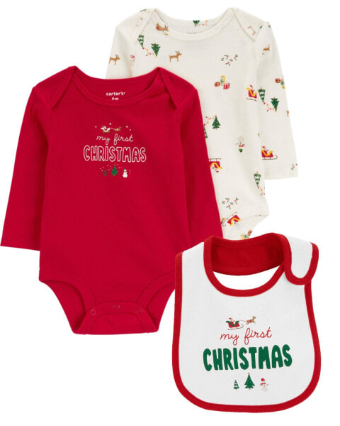 Baby 3-Piece My First Christmas Set Preemie (Up to 6lbs)