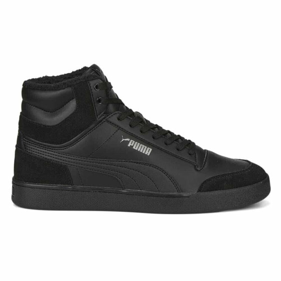 Puma Shuffle Mid Fur Lace Up Mens Black Sneakers Athletic Shoes 38760901
