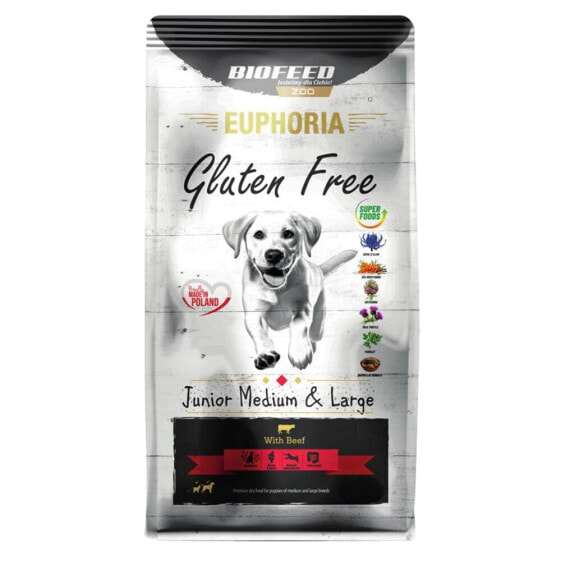 BIOFEED Euphoria gluten free junior medium & large beef 12 kg dog food