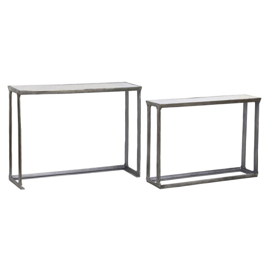 Набор из двух столиков Home ESPRIT Белый Разноцветный Серебристый 107 x 30 x 81 cm 108 x 30 x 79 cm