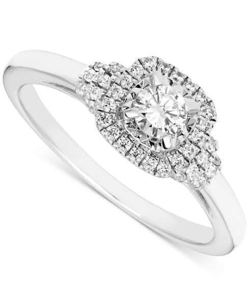 Кольцо Macy's Diamond Halo Engagement