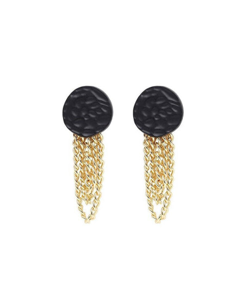 Women's Black Chain Drop Earrings