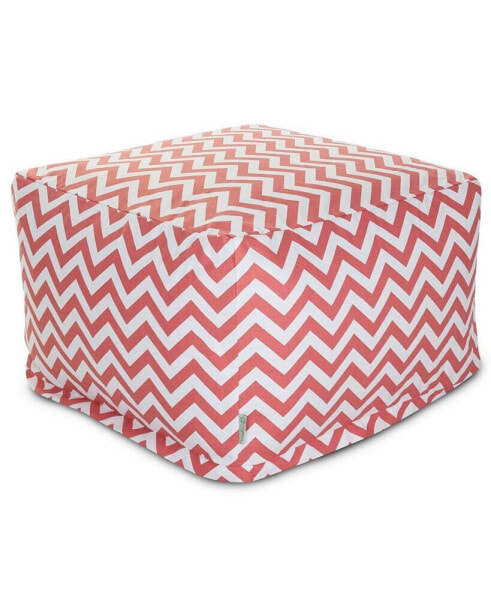 Chevron Ottoman Square Pouf with Removable Cover 27" x 17"