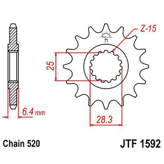 JT SPROCKETS 520 JTF1592.16 Steel Front Sprocket