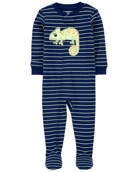 Toddler 1-Piece Chameleon 100% Snug Fit Cotton Footie Pajamas 4T