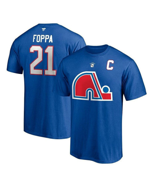 Men's Peter Forsberg Blue Quebec Nordiques Authentic Stack Retired Player Nickname and Number T-shirt