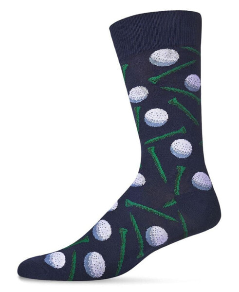 Men's Golf Ball and T-shirt Rayon from Bamboo Blend Novelty Crew Socks