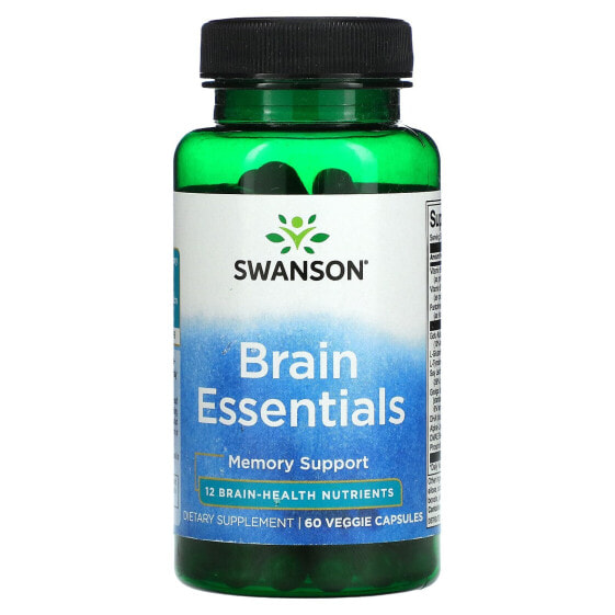 Витамины для улучшения памяти Swanson Brain Essentials, 60 капсул