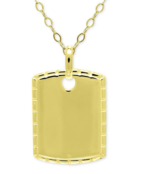 Dog Tag Pendant Necklace, 16" + 2" extender, Created for Macy's