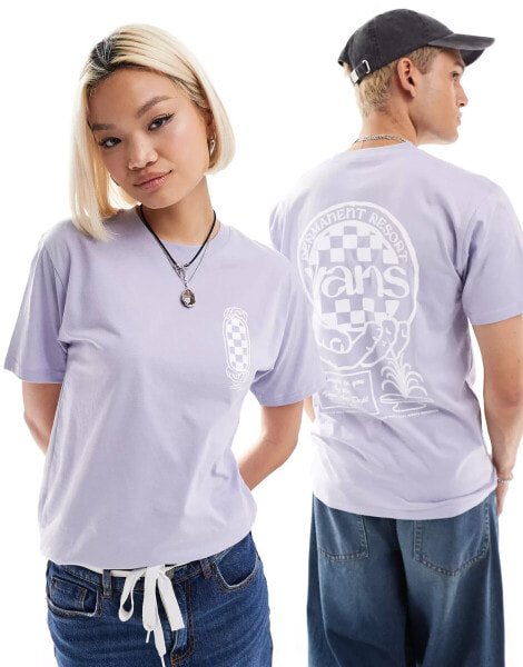 Vans hands circle back print t-shirt in lilac